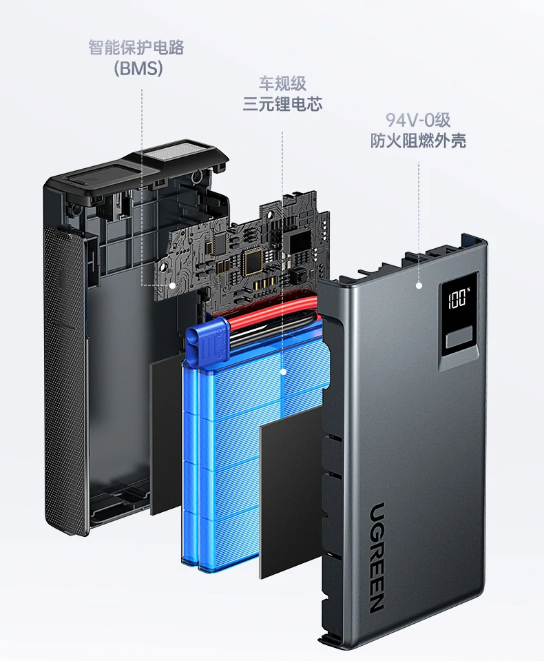 USB-A/C双口 兼容多协议快充输出
