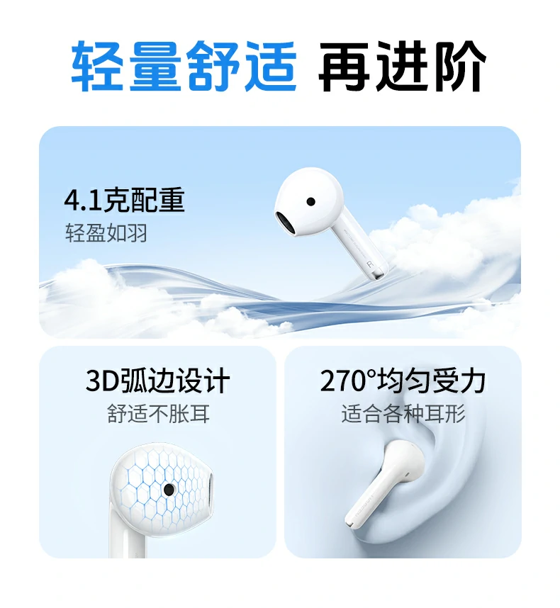 意昂2H5 Pro云感半入耳腔体舒适佩戴展示