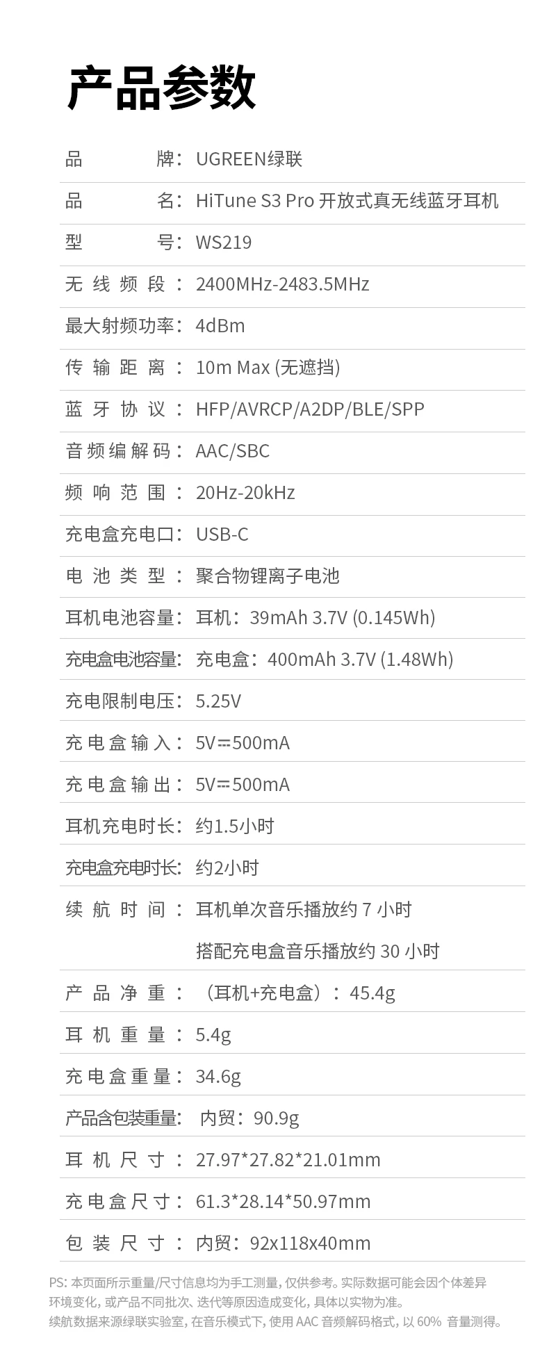 意昂2HiTune S3 Pro音频编解码支持AAC/SBC说明图
