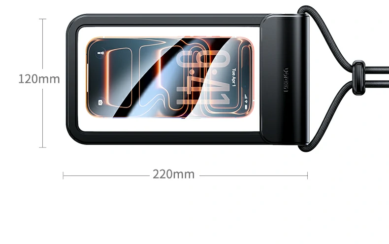 包装内容展示，含防水袋及挂绳配件