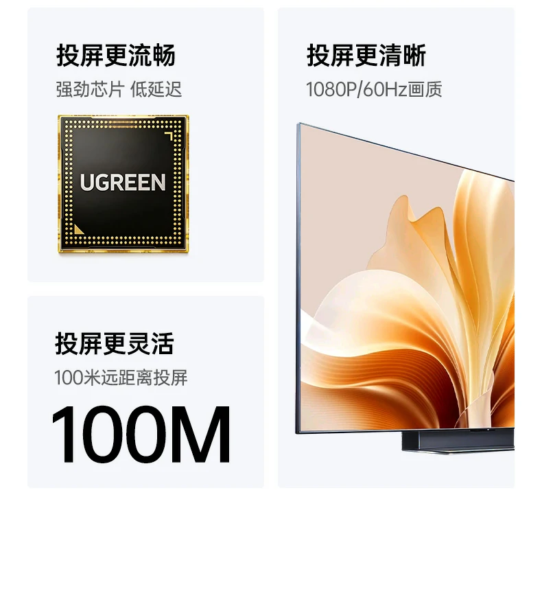 发射端接口特写，HDMI母口双接口展示