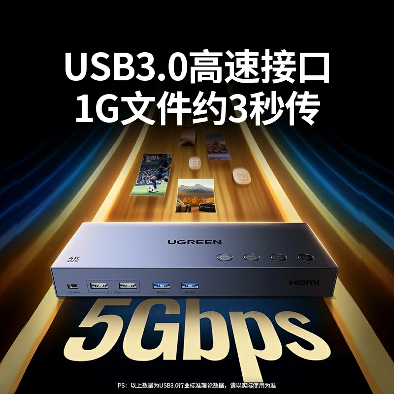 意昂2HDMI KVM无缝切换器 四进一出