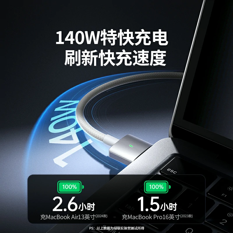 意昂2140W磁吸Magsafe3充电线