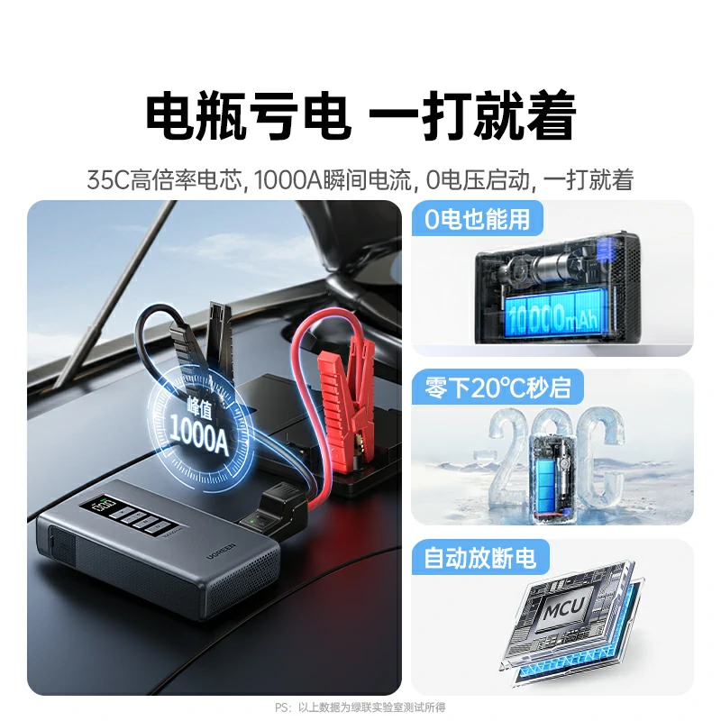 意昂24合1应急启动电源 1000A峰值 充气泵