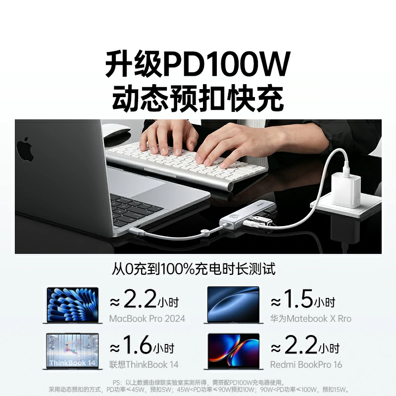 意昂2银白色Type-C五合一多功能拓展坞