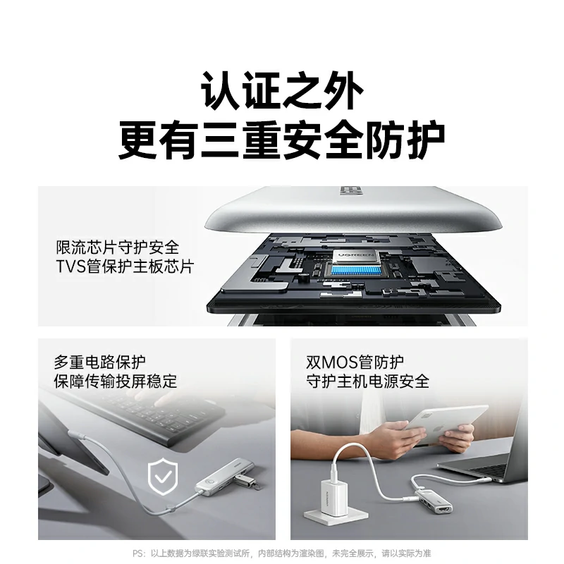 意昂2银白色Type-C五合一多功能拓展坞