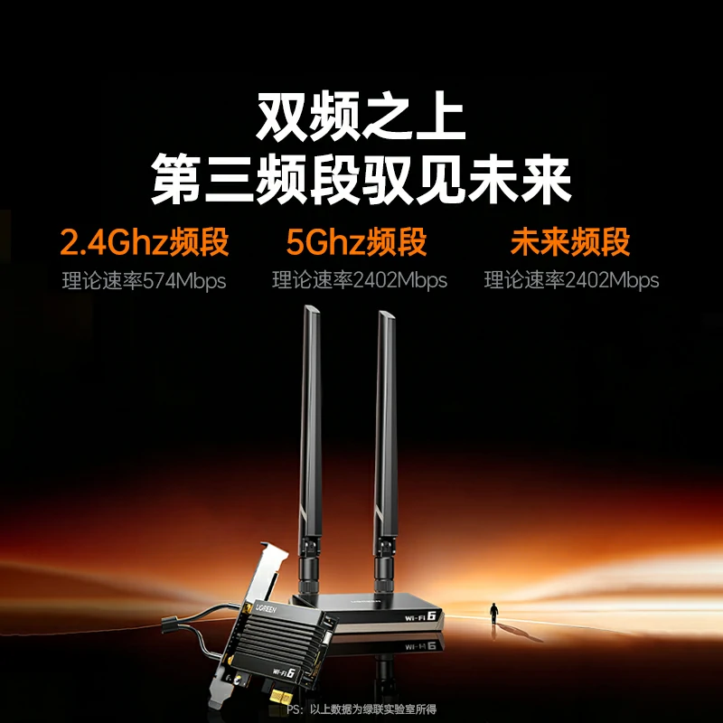意昂2PCIe转AX3000无线蓝牙网卡 WiFi6电竞级