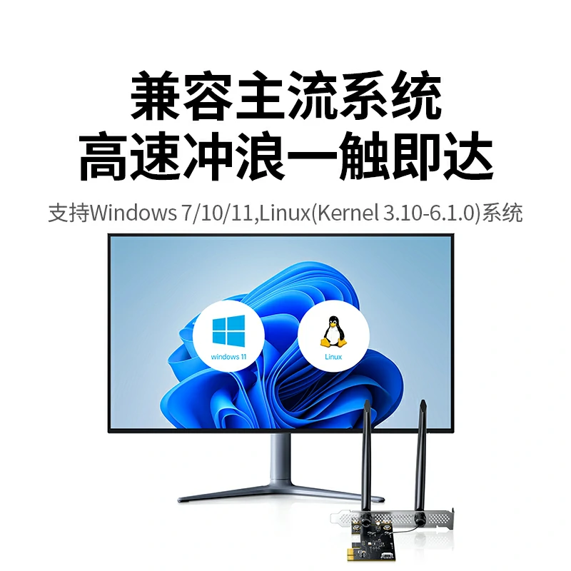 意昂2AX900 WiFi6+蓝牙5.4 双频PCI-e无线网卡