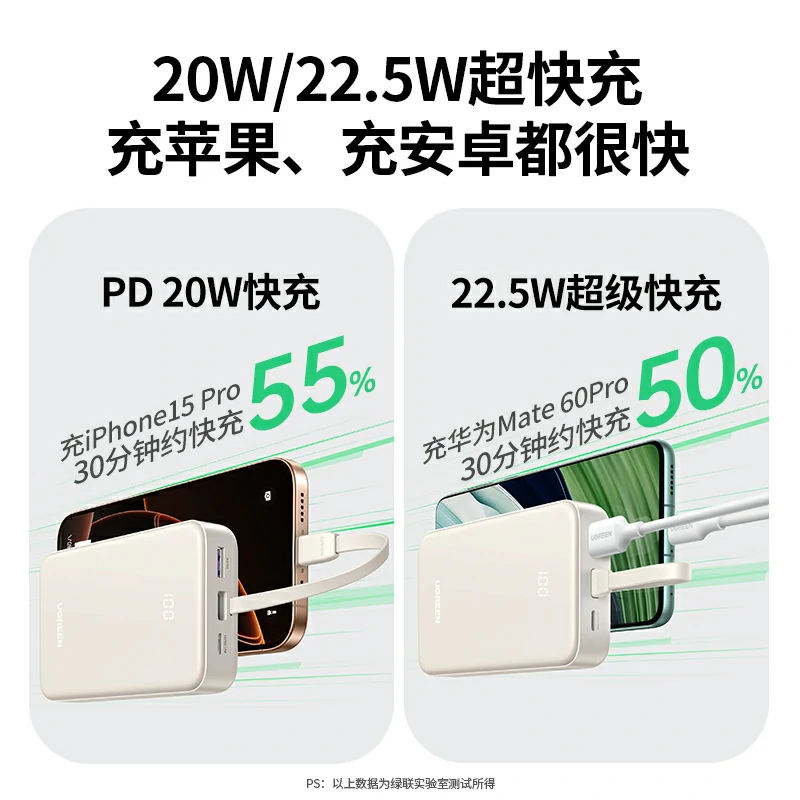 意昂2自带线快充移动电源 20000mAh