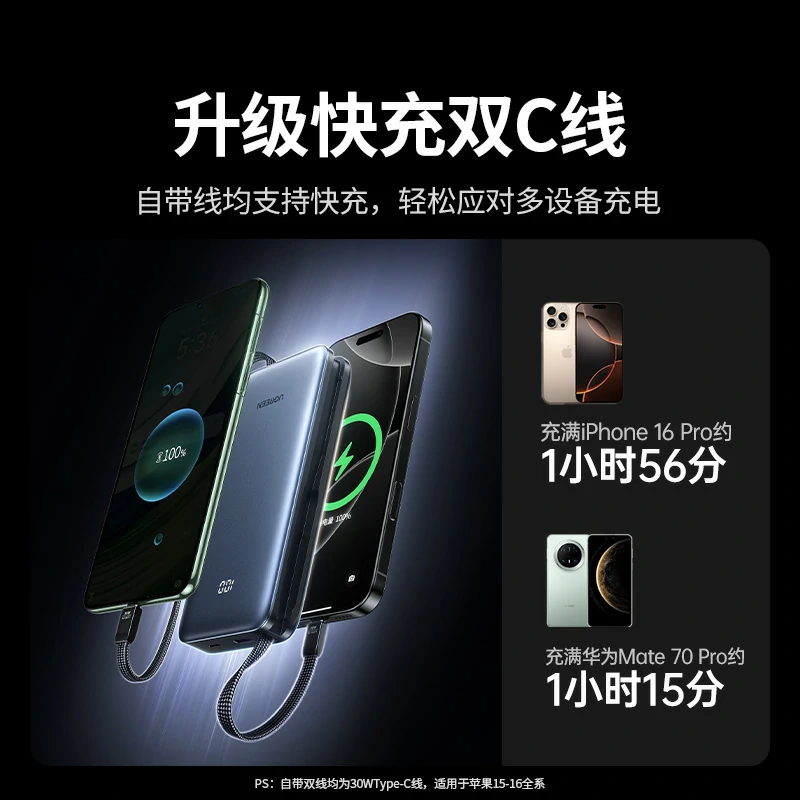 意昂230W自带线快充移动电源 20000mAh