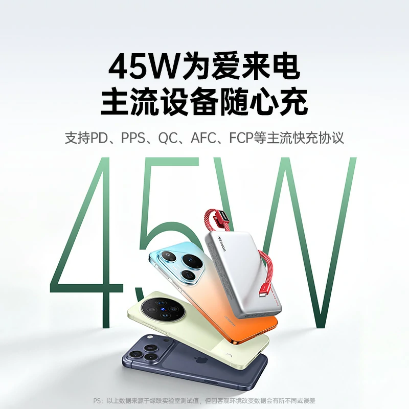 意昂255W自带线快充移动电源 20000mAh 易烊千玺同款