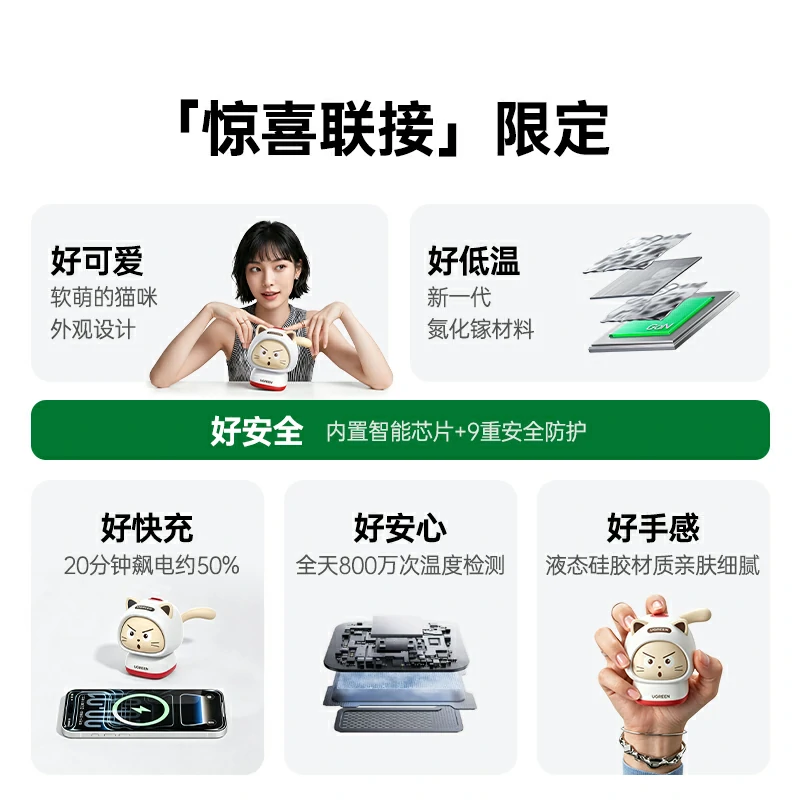 意昂245W快充Type-C氮化镓充电器 萌趣猫咪款