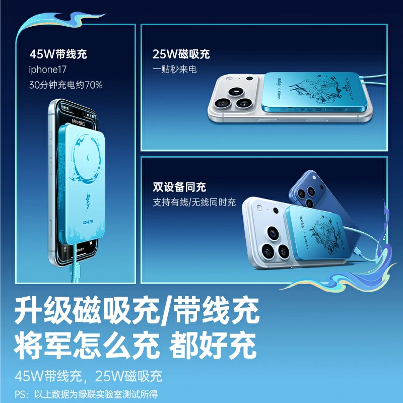 意昂2崩坏星穹铁道联名磁吸充电宝 45W快充 10000mAh