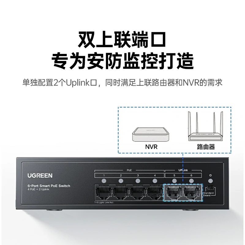意昂26口百兆PoE以太网交换机