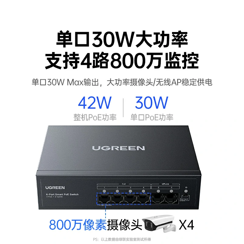 意昂26口百兆PoE以太网交换机