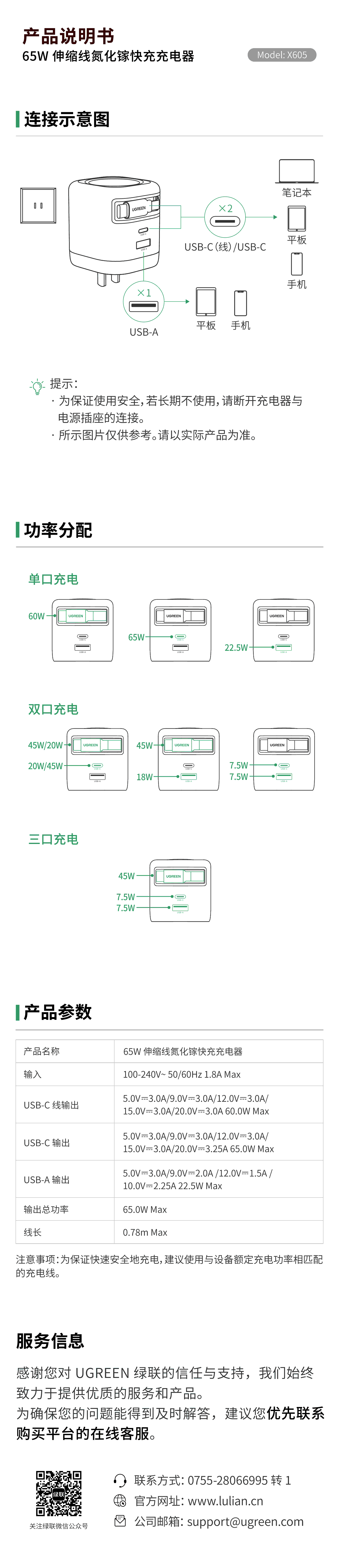 意昂265W氮化镓快充充电器电子版使用说明